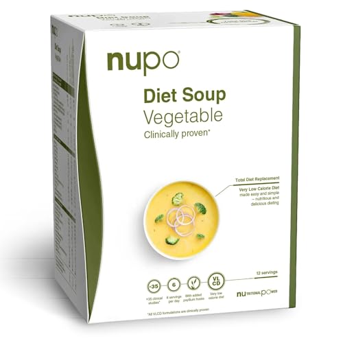 NUPO® Diät Suppe (Gemüsesuppe) | Glutenfrei & mit Wenig Kalorien | Eiweißreicher Mahlzeitenersatz Pulver Fastensuppe | Diät Suppen zum Abnehmen | Mit Vitaminen & Mineralstoffen | Low Carb Suppen