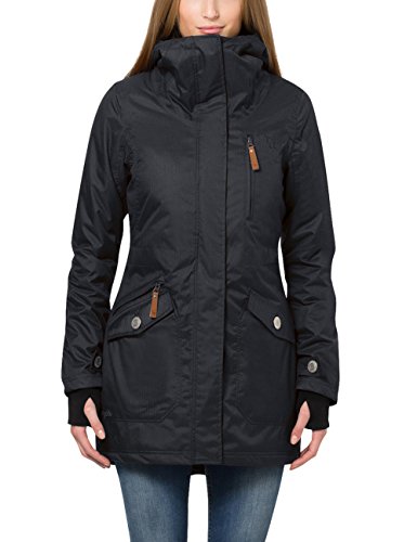 berydale Damen Funktionsparka Jacke, Schwarz-gefütterter Winter Parka, L