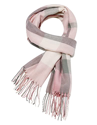 Chalier Fashion Damen Winter Schal Kariert übergroßer Quadratisch Deckenschal, Karo Tartan Streifen Plaid Muster Oversized Fransen Poncho MEHRWEG