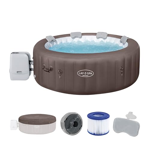 Bestway® Lay-Z-SPA® Energiespar-Whirlpool Dominica HydroJet™ mit App-Steuerung, für 6 Personen Ø 196 x 71 cm, Urbanbraun