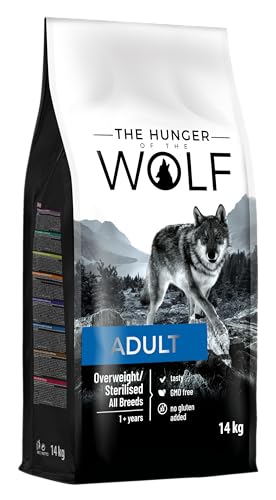 The Hunger of the Wolf Hundefutter für ausgewachsene übergewichtige oder sterilisierte Hunde aller Rassen, Trockenfutter mit Huhn Light Formula - 14 kg