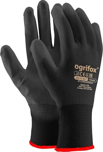 Ogrifox Unisex BB Schutzhandschuhe, Schwarz, Größe 8 (24 Paar)