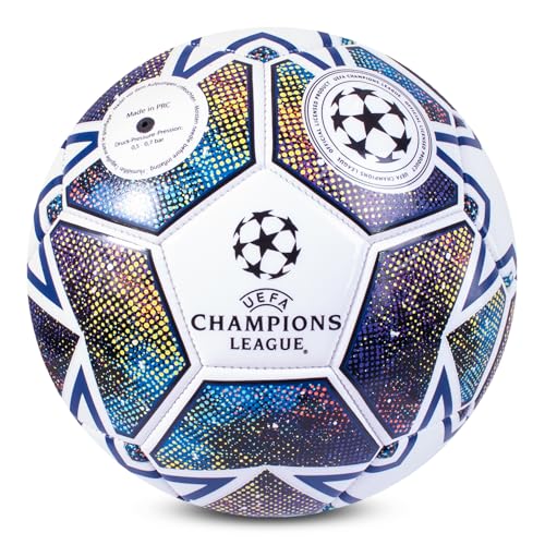 UEFA Champions League Fußball, Größe 5, offiziell lizenziert, Training, Match, Merchandise, Sammlerstück für Kinder und Erwachsene, tolles Fußballgeschenk