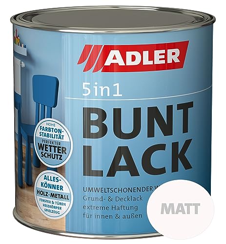 ADLER 5in1 Buntlack für Innen und Außen - 125ml- Wetterfester Lack und Grundierung für Holz, Metall & Kunststoff RAL7016 Anthrazitgrau