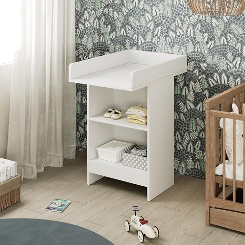 Vicco Wickelkommode Mona, Weiß, 60 x 103.5 cm mit Wickelaufsatz