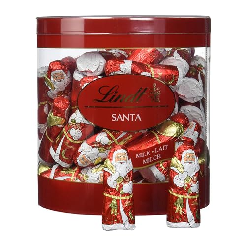 Lindt Schokolade | Mini Santa Milch Box | 700g | 66 Mini Weihnachtsmänner aus feinster Vollmilch-Schokolade | festliche Schokoladenfiguren zum Teilen, Verschenken & für den Nikolausstiefel