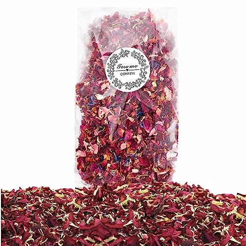 FINEVERNEK 1 Liter Natürliches Hochzeitskonfetti, Biologisch Abbaubare Getrocknete Blütenblätter, Rosenblüten Konfetti, Blüten Hochzeit Werfen Blumenkonffetti für Hochzeiten, Hochzeitsparty Dekoration