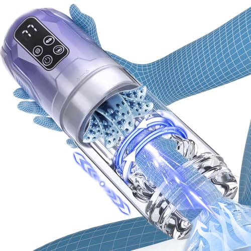 Elektrischer Masturbator Masturbieren für Männer 7 Teleskop & Rotation & Vibration & Saugen Sexspielzeug für die Männer Zungenlecken Blowjob Taschenmuschi Masturbatoren Penis Massage