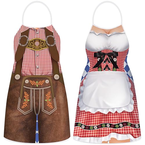 Oktoberfest Schürze Damen Kochschürze Herren Lustig, Bayrische Grillschürze Verstellbare, Motiv Küchenschürze Bierfest für Oktoberfest, Grillen im Freien, Kochen, Gartenarbeit, Keramikkunst