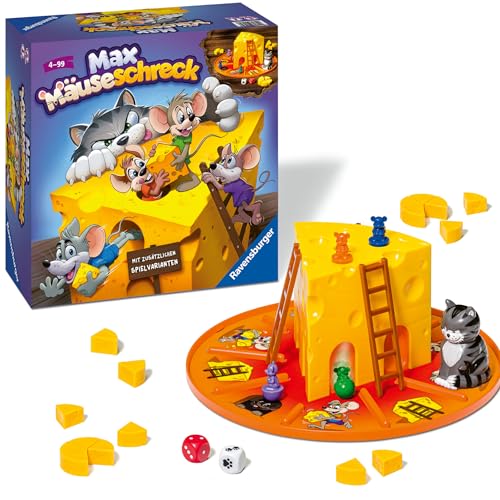 Ravensburger Kinderspiele 24562 - Max Mäuseschreck - Würfelspiel für 2 bis 4 Spieler, Kinderspiel ab 4 Jahren - Geburtstagsgeschenke