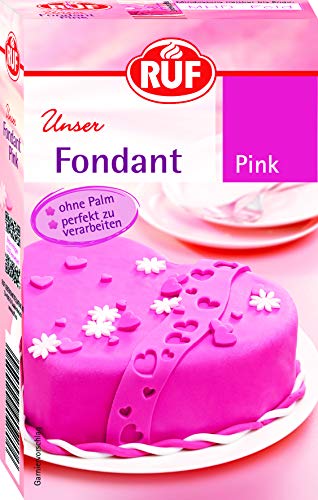 RUF Fondant pink, zum Formen von Figuren, Blumen und Buchstaben geeignet, Modellierfondant, Rollfondant, ohne Palmöl, glutenfrei und vegan, 250g