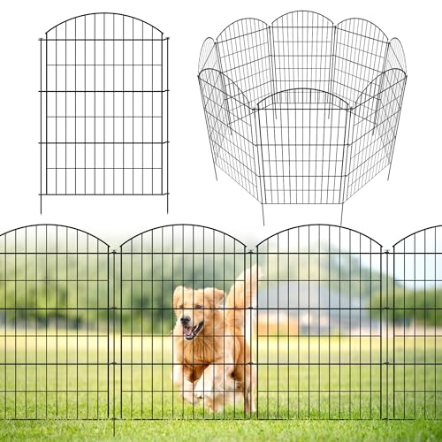 ARIFARO Metall Dekorative Gartenzaun Bogen Gesamtlänge 3,5m (101cm H x 71cm B) 5 Panels, Keine Graben Haustier Zaun Rostfrei Metall Drahtzaun Panel Grenze für Hund, Kaninchen, Hof