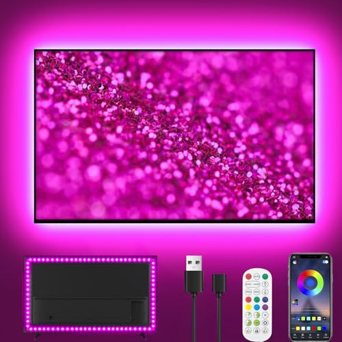 LED TV Hintergrundbeleuchtung, 4m LED Streifen für 40-65 Zoll TV, USB Led Strip mit Musik Sync, RGB TV Backlight Bluetooth APP&Fernsteuerung, Led Fernseher Beleuchtung für Deko (13.1FT for 40