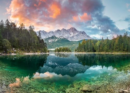 Ravensburger Puzzle 12000358 1000 Teile - Zugspitze am Eibsee - Puzzle für Erwachsene und Kinder ab 14 Jahren, Puzzle mit Landschafts-Motiv, [Exklusiv bei Amazon]