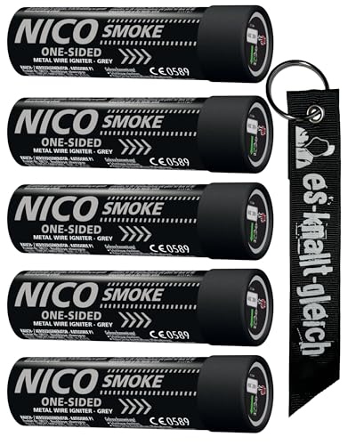 Rauchkörper Smoke Grenades 120 Sekunden im 5er Pack in Schwarz Grau von NICO Europe mit Anhänger