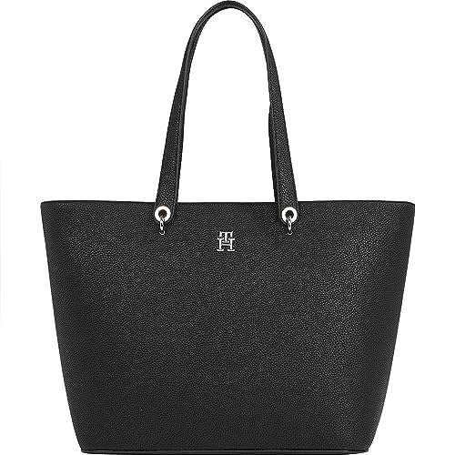 Tommy Hilfiger Damen Tote Bag Tasche Emblem Groß, Schwarz (Black), Einheitsgröße