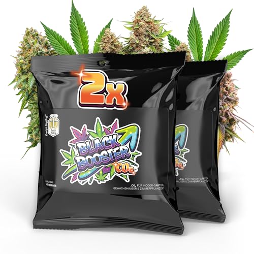 Hoch & Highlig Black Booster CO2-Beutel für Pflanzen – 2er Set - Natürliche CO2-Quelle für Indoor-Grow, Zimmerpflanzen & Gewächshaus – Dicke Buds und fettere Blüten