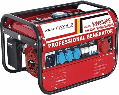 Stromgenerator mit Benzin|Stromerzeuger mit Zubehör,Notstromaggregat leise| 2/5 Steckdosen 3x 230V /1x 400V/ 1x12V|7PS Stromgenerator (mit E-Starter 2000W(Steckdossen+ Starkstrom))