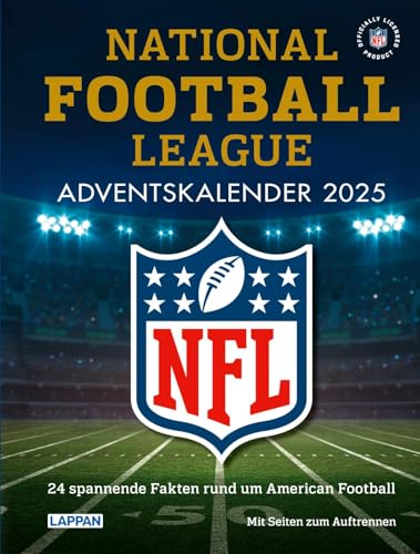 NFL American Football Adventskalender 2025: 24 Mal spannendes Hintergrundwissen rund um American Football | Ideal für Football-Fans - mit Seiten zum Auftrennen