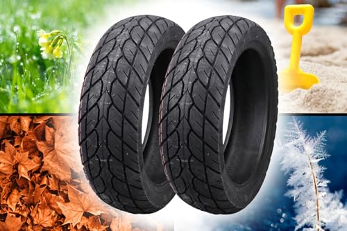 2x Allwetterreifen Roller Reifen Ganzjahresreifen 120/70-12 Zoll, M+S Reifen TL Schlauchlos, 51J Profil 356