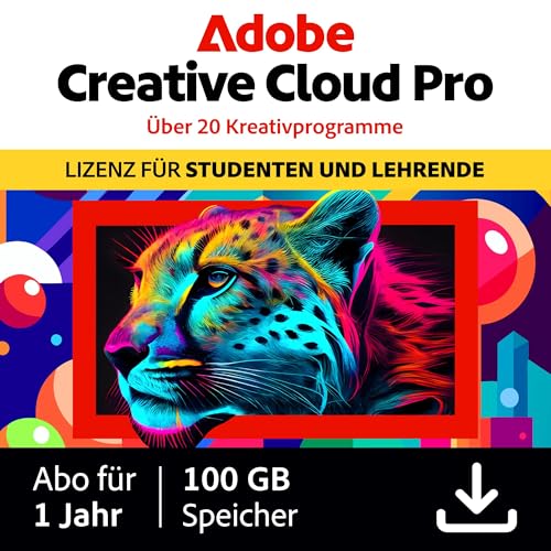 Adobe Creative Cloud Pro | Student & Teacher | Grafik Design | Gen AI | 1 Jahr| PC/Mac| Digital Download
