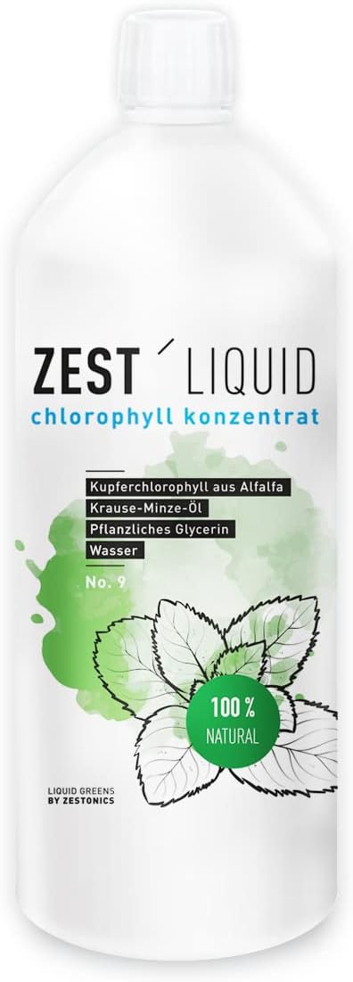 ZEST'LIQUID – Flüssiges Chlorophyll aus Alfalfa – 1 Liter – mit Minzöl