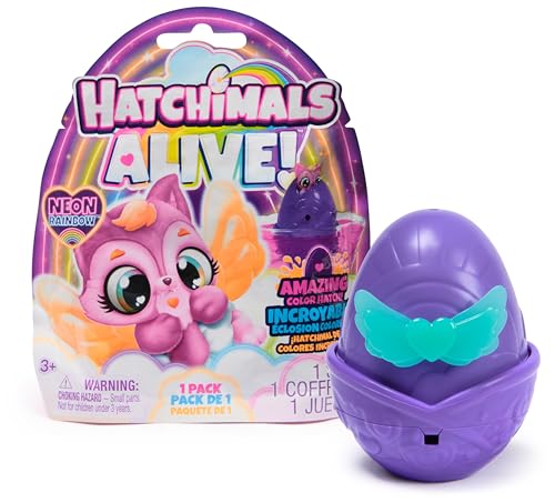 Hatchimals Alive Neon-Rainbow Überraschungs Pack - mit einem selbst-schlüpfenden Ei mit Überraschungsfigur, Spielzeug für Kinder ab 3 Jahren