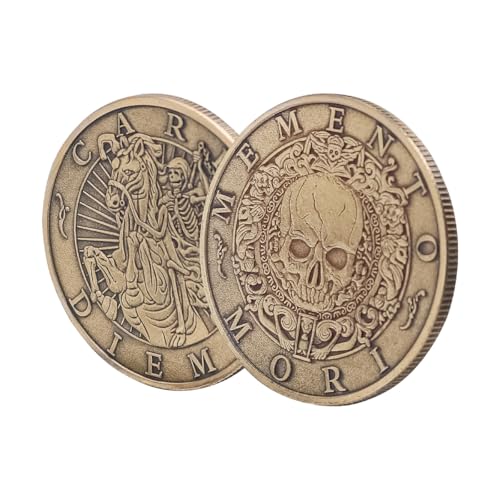 Alnicov Sammelmünzen, Memento-Mori-Medaille, Carpe Diem, Stoizismus-Souvenirmünzen, Antik-Finish, offizielles Geschenk für die tägliche stoische Praxis