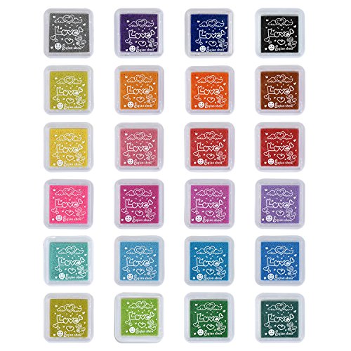 Pretop Set [24 Farben] Stempelkissen für Papierarbeiten, DIY, Handwerk, Fingerabdruck,Scrapbook, für 3-12 Jahre