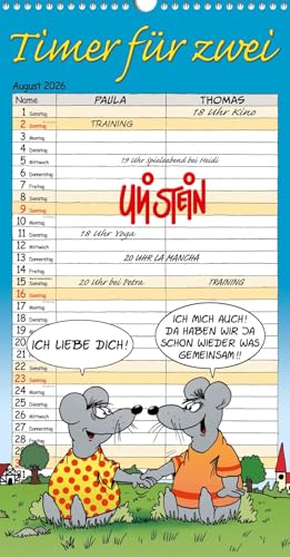 Uli Stein Timer für zwei 2026: Monatskalender für die Wand: Praktischer Wandkalender mit viel Platz zum Eintragen und tollen Cartoons | Pärchenplaner zum Aufhängen (Uli Stein Kalender 2026)