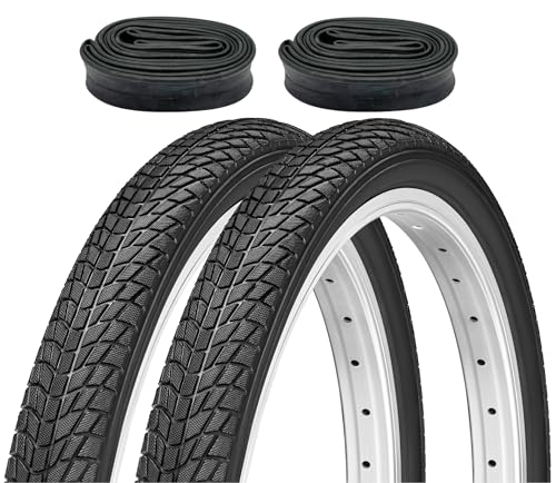 2er Set Fahrradreifen 20x1,75 Zoll 47-406 mit Autoventil Schläuchen AV