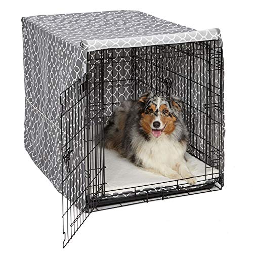 MidWest Homes for Pets CVR42T-GY Hundebox-Abdeckung, Stoff mit Teflonschutz, Sichtschutz für 107 cm lange Hundeboxen von MidWest und New World, maschinenwaschbar und trocknergeeignet