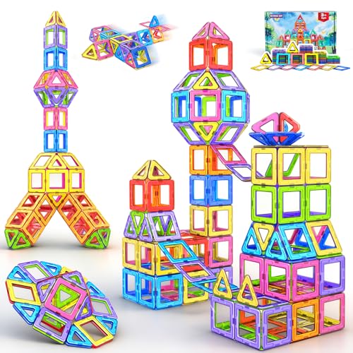 COOLJOY Magnetische Bausteine, Magnetbausteine Magnete Kinder, Magnetspielzeug Tiles, 40 Teile Magnet bausteine für Spielzeug ab 3 4 5 Jahre Kinder Jungen und Mädchen Halloween und Christmas Geschenk