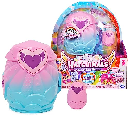 Hatchimals Mini-Family Pack, Spielset mit 3 CollEGGtibles-Figuren und bis zu 3 Überraschungs-Babys, Spielzeug für Mädchen ab 5 Jahren