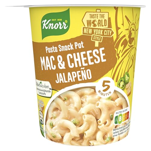 Knorr Taste the World Pasta Snack Mac & Cheese Jalapeño leckere kleine Mahlzeit fertig in nur 5 Minuten 8x 62 g