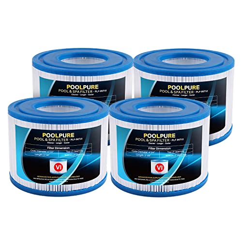 POOLPURE Filter VI Replacement Bestway Miami, Monaco Lay-Z-Spa, Type VI, Flowclear Pool Filter Ersetzt die Originalkartusche 58323(Pack of 4)