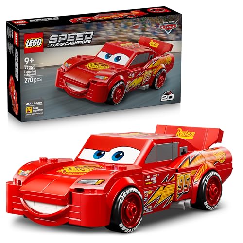 LEGO Speed Champions | Lightning McQueen - Spielzeug zu Cars von Disney Pixar - DIY Deko für Kinderzimmer - Auto Spielset - Kreatives Geschenk für Mädchen, Jungen und Autofans ab 9 Jahren - 77255