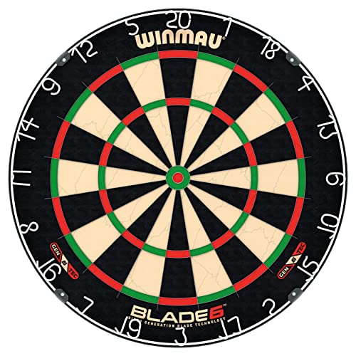WINMAU Darts - Blade 6 Dartscheibe - Professionelle Dartscheibe mit Stahlspitzenpfeilen und Offiziellen Turnierspezifikationen - Unterstützt von der PDC