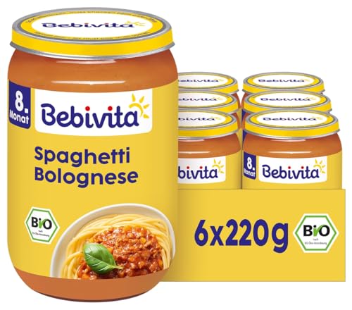 Bebivita Menüs ab 8. Monat Spaghetti Bolognese, 220g 6er Pack (6x220g)