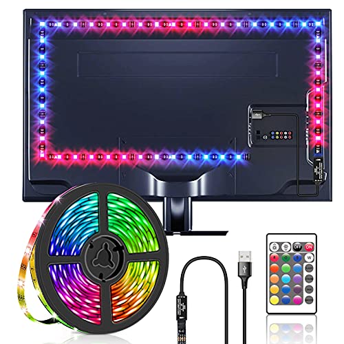 LED TV 2 Meter LED-Streifen USB mit Fernbedienung Hintergrundbeleuchtung mehrfarbig für 32 - 55 Zoll HDTV, PC, Schlafzimmer, Party und Heimdekoration (2 Meter)