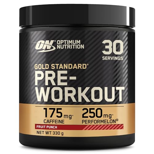 Optimum Nutrition Gold Standard Pre-Workout Energy Drink Pulver, Geschmack Fruit Punch, 330g, 30 Portionen