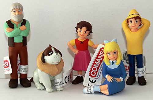 Comansi Spielset Heidi - 5 Figuren Heidi Großvater Peter Clara Josef ca. 5,5-9,0 cm