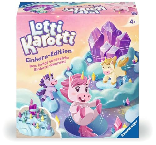 Ravensburger 22580 - Lotti Karotti Einhorn-Edition, Adaption des bekannten Spiele-Klassikers mit Einhörnern, unterhaltsames Wettlaufspiel für 2 bis 4 Kinder ab 4 Jahren - Geburtstagsgeschenke