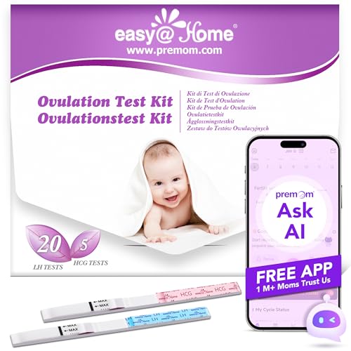 Easy@Home Ovulationstest Schwangerschaftstest Frühtest - Empfidlich Kinderwunsch Fruchtbarkeitstests für Eisprung 25 mIU/ml und Schwangerschaftstests 10 mIU/ml mit optimaler Sensitivität (20LH + 5hCG)