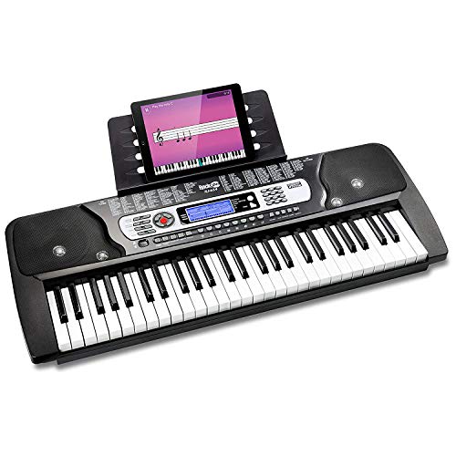 RockJam 54 Key Keyboard Piano with Power Supply, Sheet Music Stand, Piano Note Stickers & Simply Piano Lessons