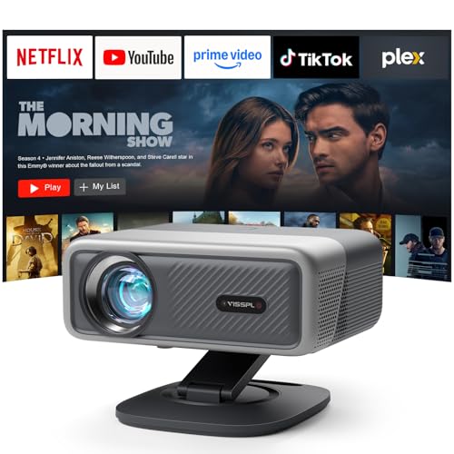 Smart Beamer 4K[Kompatibel mit Netflix] 3D Dolby Audio VISSPL 30000Lumen Autofokus/Auto Trapezkorrektur Projektor,WiFi6 Bluetooth Beamer 4K Heimkino,Outdoor Video Projektor Mit 360° Drehbarem Ständer