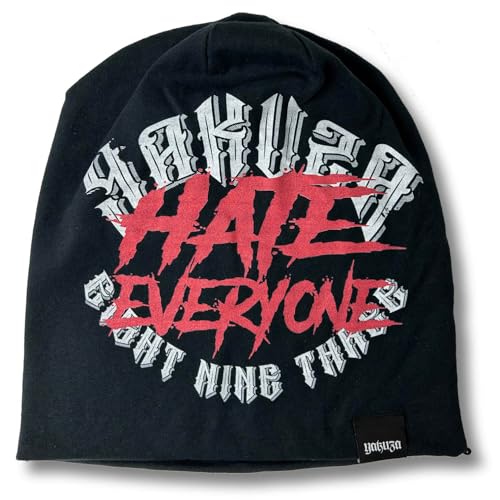 Yakuza Unisex Hate Beanie, Schwarz, Einheitsgröße