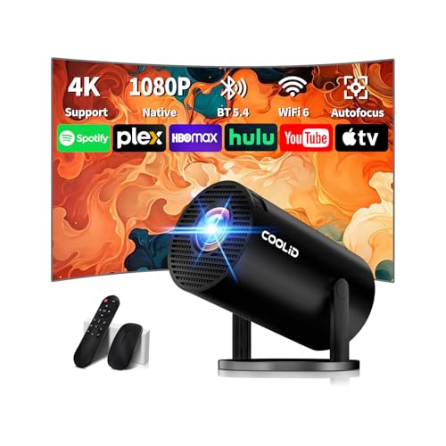 Mini Beamer 4K Full HD 1080P Mit 5G WiFi 6 und Bluetooth 5.4 2026 Neuer Tragbarer Projektor mit Automatische Trapezialkorrektur 270 ° Drehung Tv Stick/USB/Laptop/PC,mit Maus und Fernbedienung Schwarz