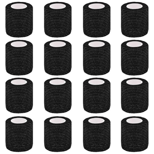 Clooflar Selbstklebender Verband,16 Rollen 5cm x 4.5m Elastische Verbandsmaterial Selbsthaftende Bandage,Fixierbinde Haftbandage Selbstklebend für Sport und Erste Hilfe Vet Wrap Hund Pferde