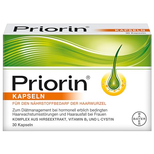 Priorin Kapseln | Haarausfall bei Frauen | volleres und kräftigeres Haar | nährstoffreich: Hirseextrakt, Vitamin B5 und Cystin | 1 x 30 Kapseln